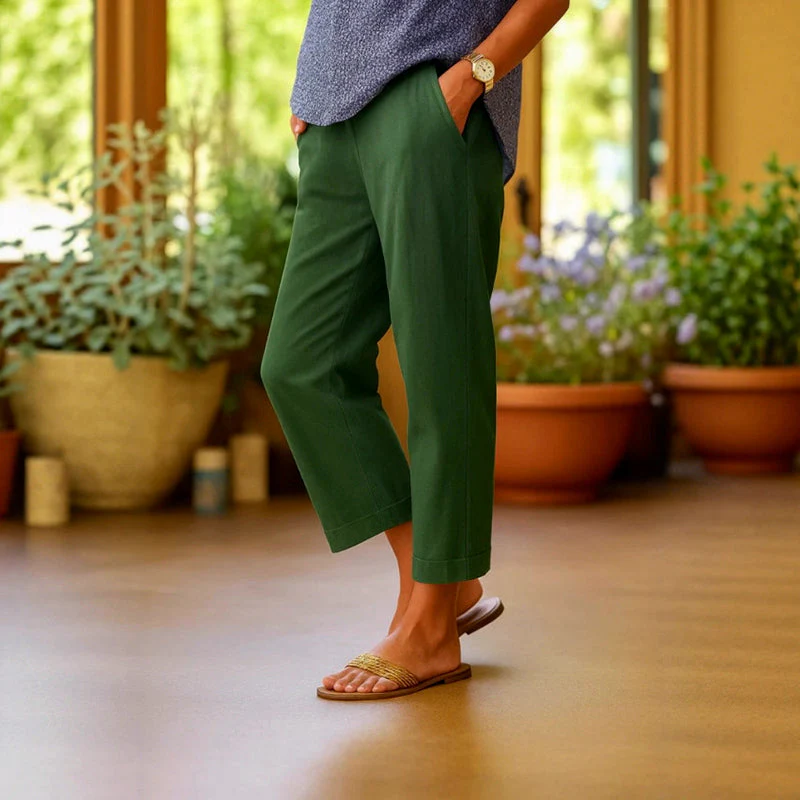Elise Leroy Ankle-Length Linen Pants - Image 4