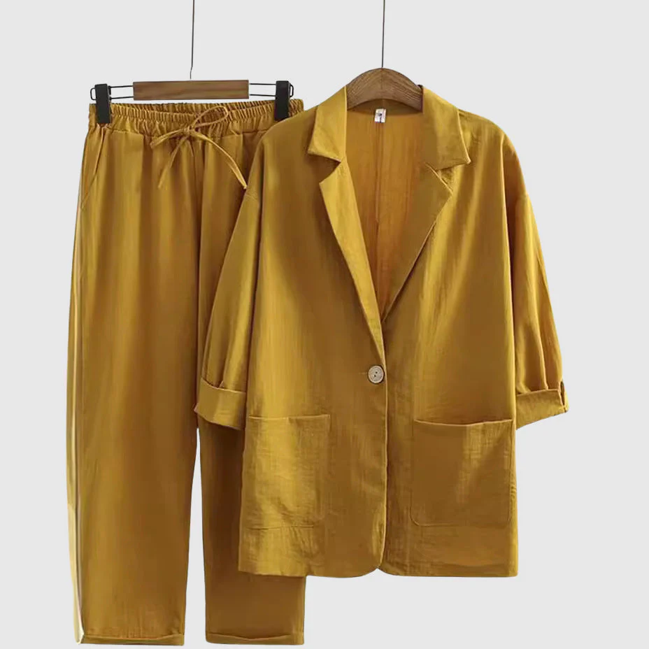 Elise Leroy Breezy Bloom Linen Duo Set - Image 3