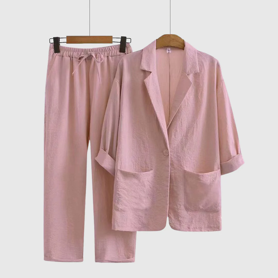 Elise Leroy Breezy Bloom Linen Duo Set - Image 4