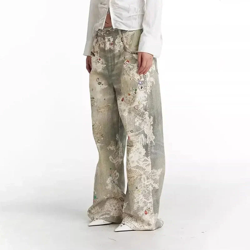 Elise Leroy Distressed Art Washed Jeans - Image 3