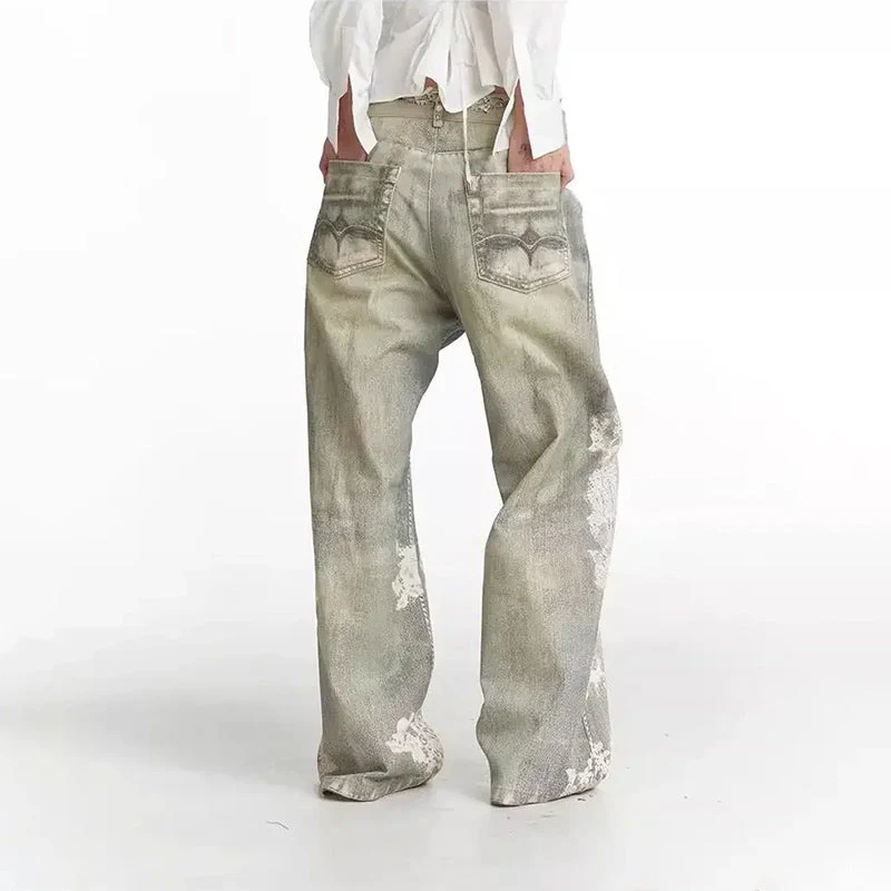 Elise Leroy Distressed Art Washed Jeans - Image 4
