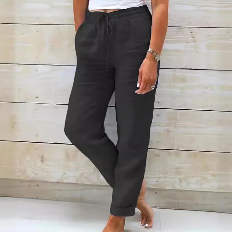 Elise Leroy Drawstring Pants with Elastic Waist - Image 2