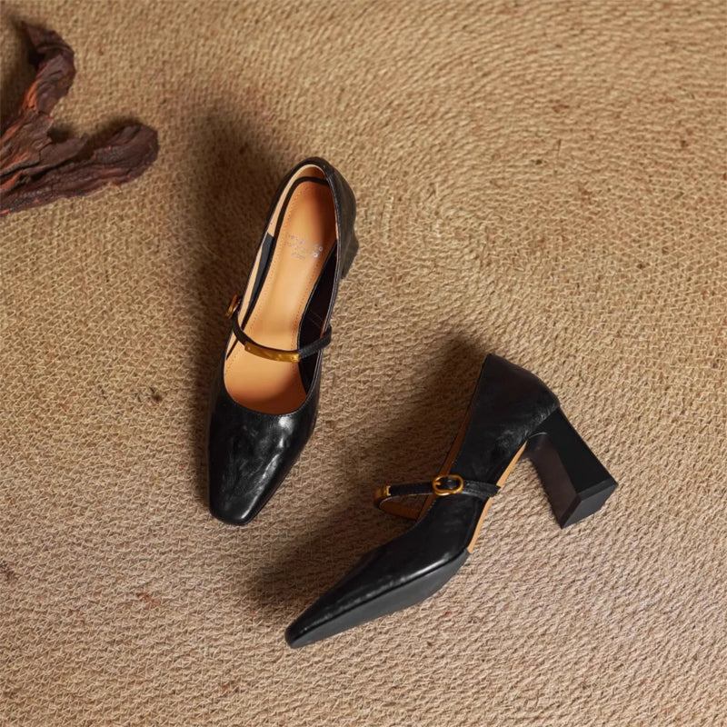Eloria Genuine Leather Mary Jane Heels - Image 10