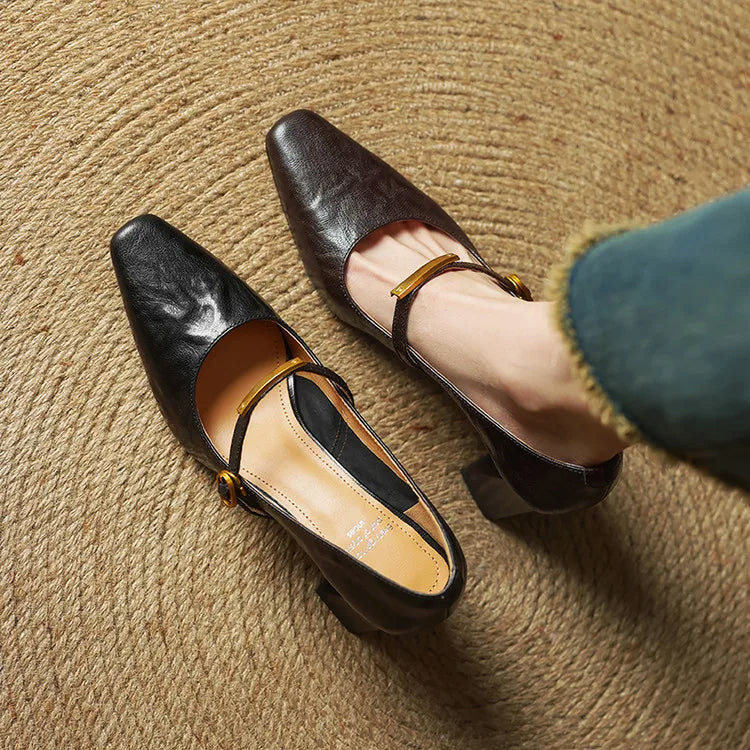 Eloria Genuine Leather Mary Jane Heels - Image 11