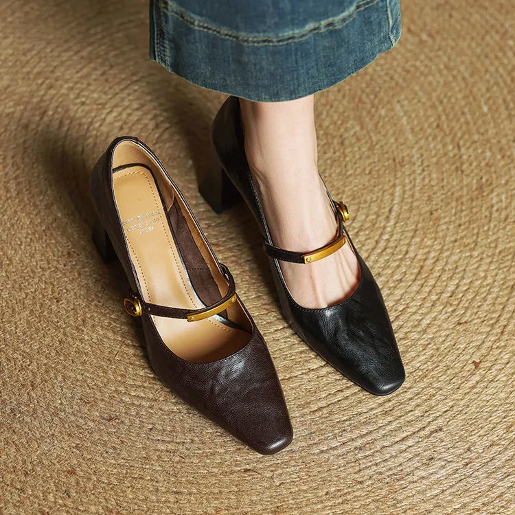 Eloria Genuine Leather Mary Jane Heels - Image 13