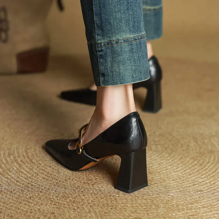 Eloria Genuine Leather Mary Jane Heels - Image 15