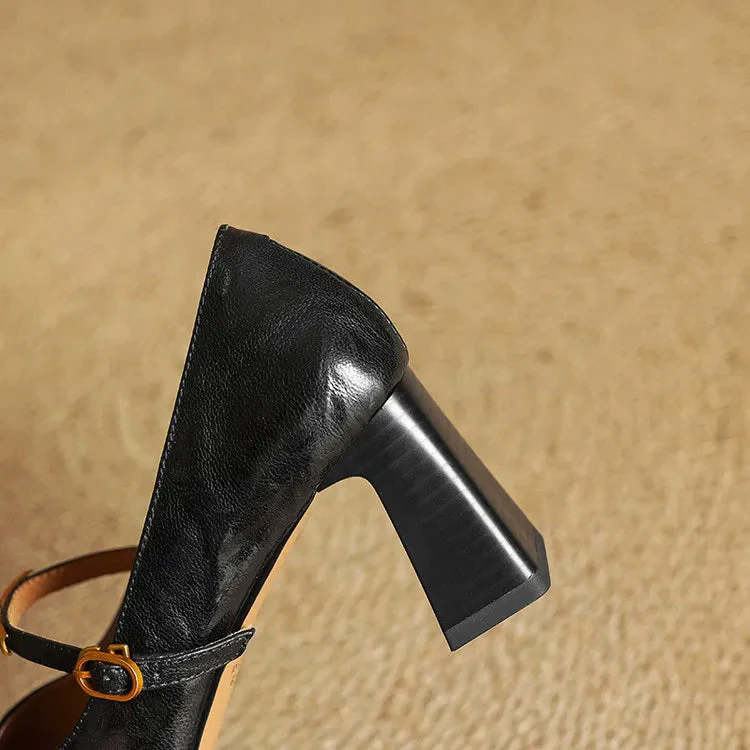 Eloria Genuine Leather Mary Jane Heels - Image 18