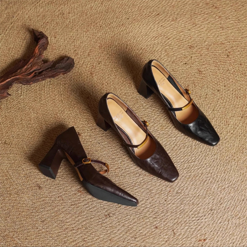 Eloria Genuine Leather Mary Jane Heels - Image 20