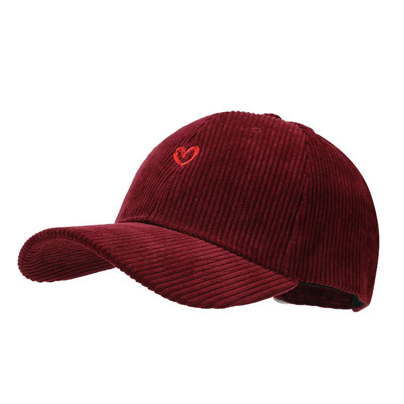 Everyday Corduroy Cap with Embroidered Heart - Image 9