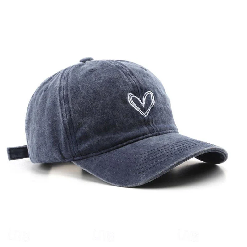 Everyday Denim Cap with Heart Embroidery - Image 2