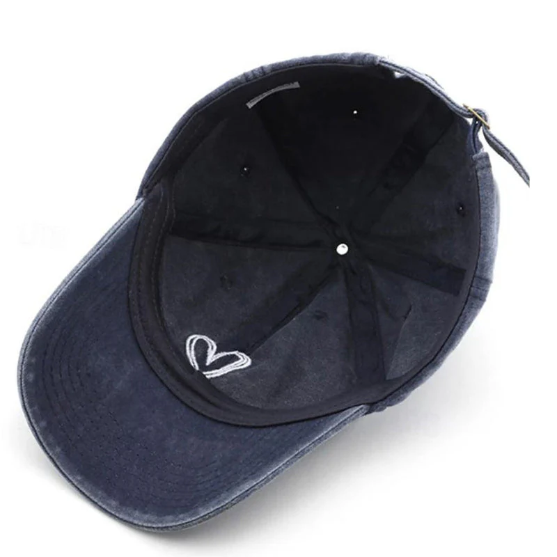 Everyday Denim Cap with Heart Embroidery - Image 5