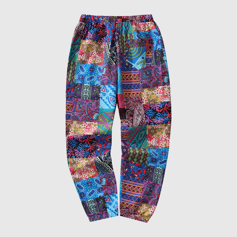 Felix Grant Patchwork Print Drawstring Pants - Image 4