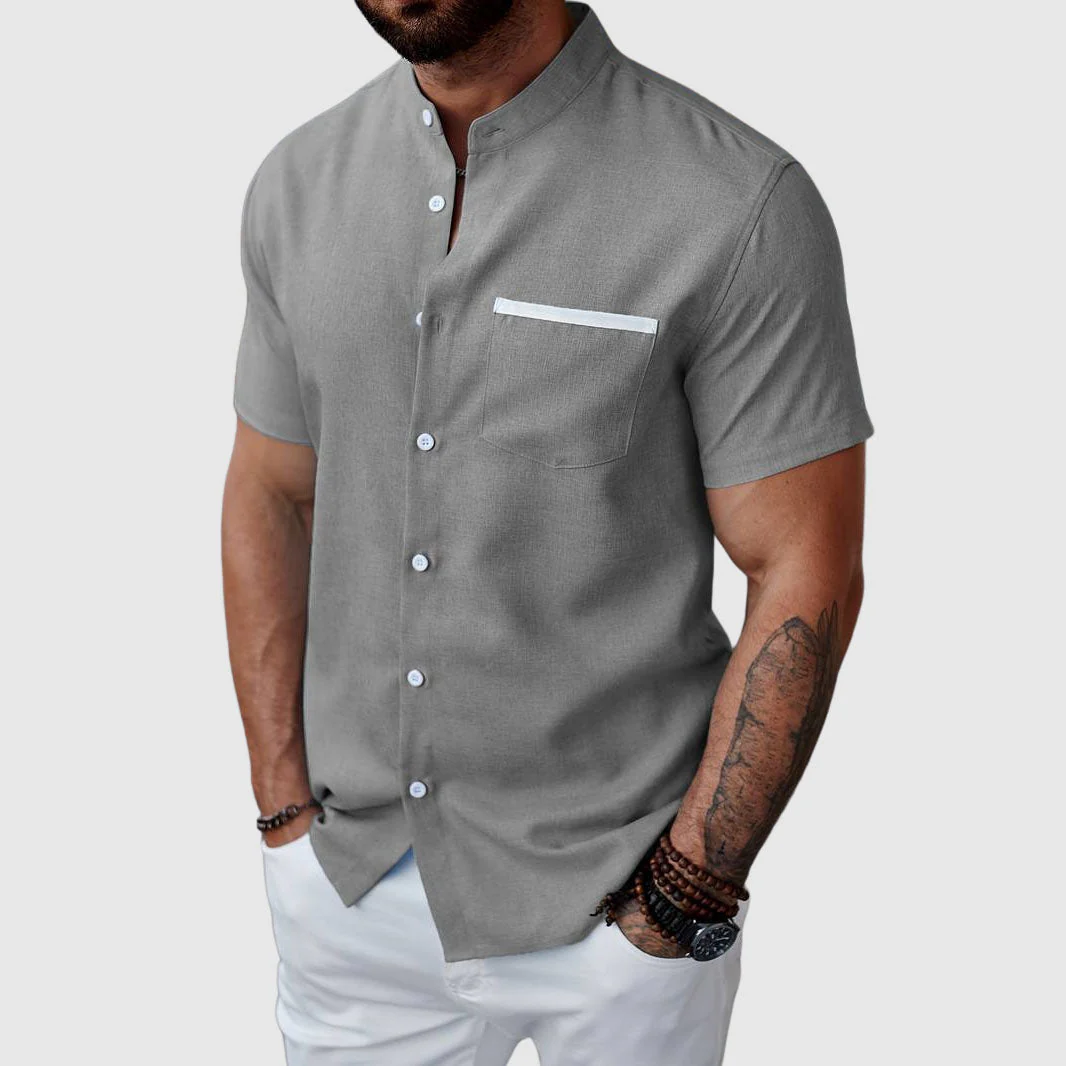Felix Grant Summer Henley Shirt - Image 2