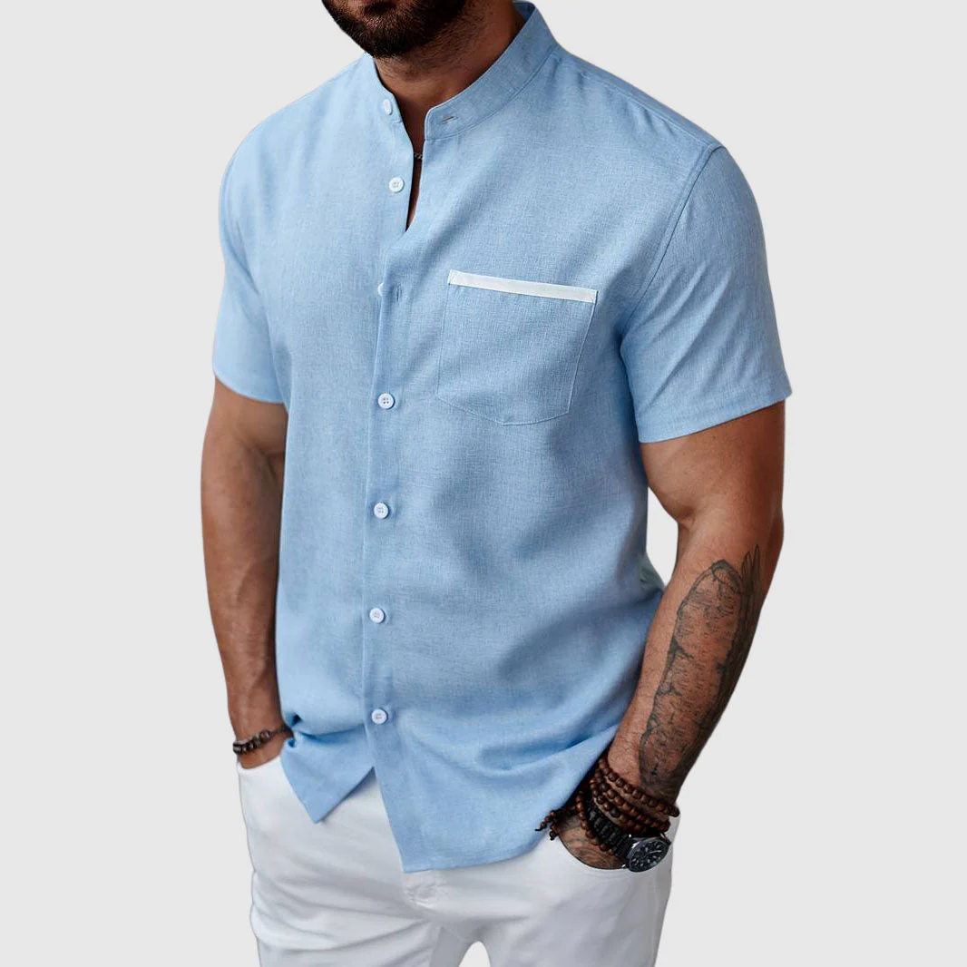 Felix Grant Summer Henley Shirt - Image 3