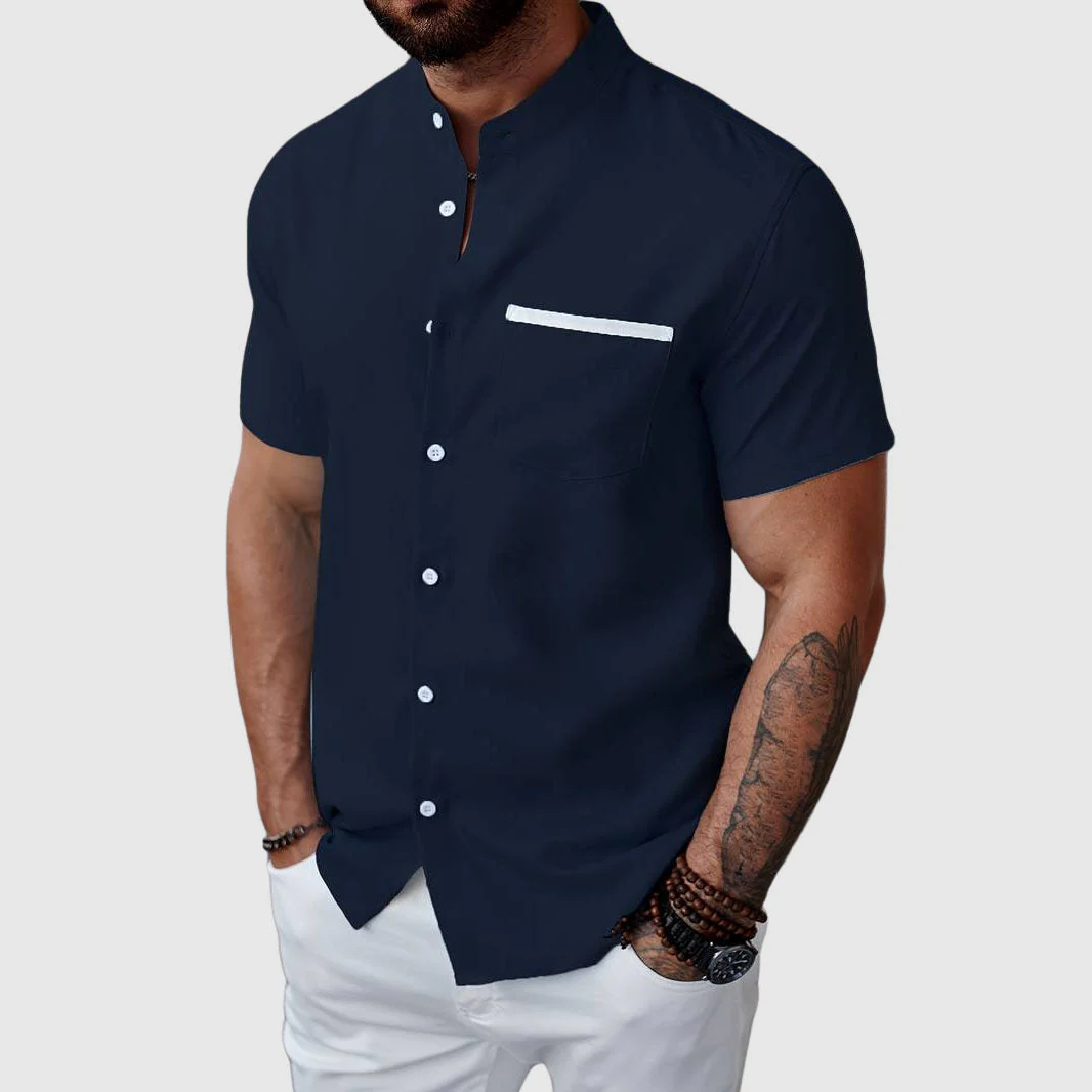 Felix Grant Summer Henley Shirt - Image 4