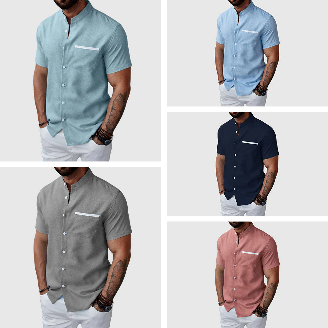 Felix Grant Summer Henley Shirt - Image 6