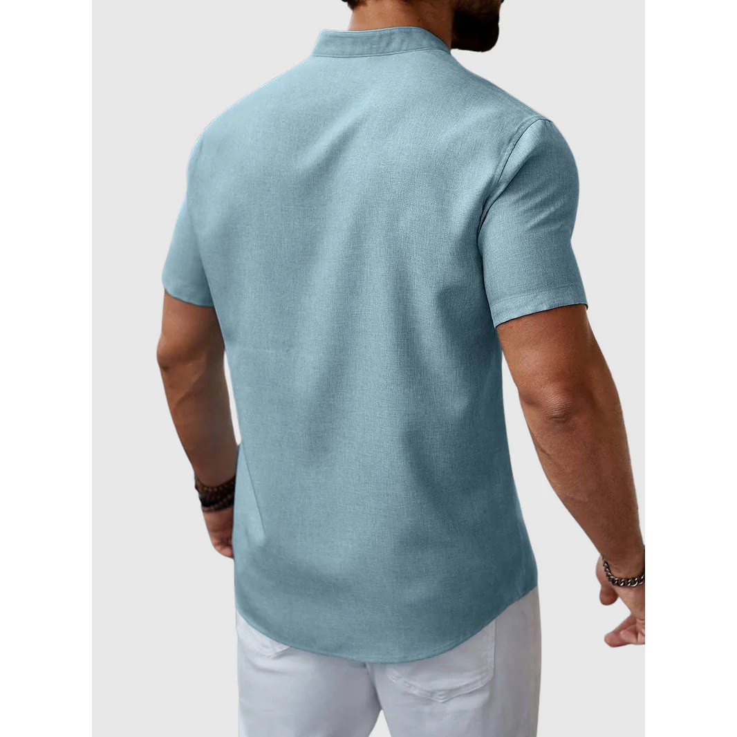 Felix Grant Summer Henley Shirt - Image 7