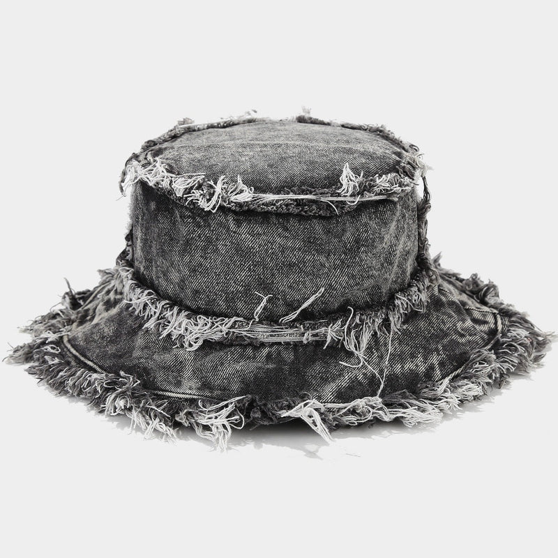 Frayed Denim Bucket Hat - Image 7
