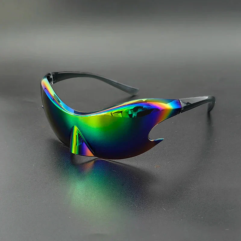 Futuristic Shield Sunglasses with Reflective Finish - Image 2