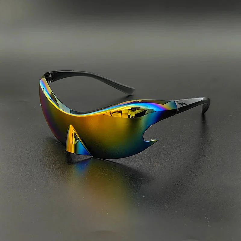 Futuristic Shield Sunglasses with Reflective Finish - Image 3