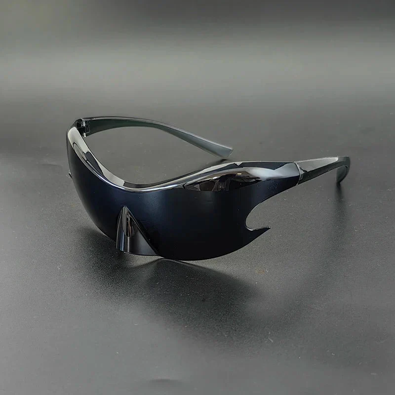 Futuristic Shield Sunglasses with Reflective Finish - Image 4