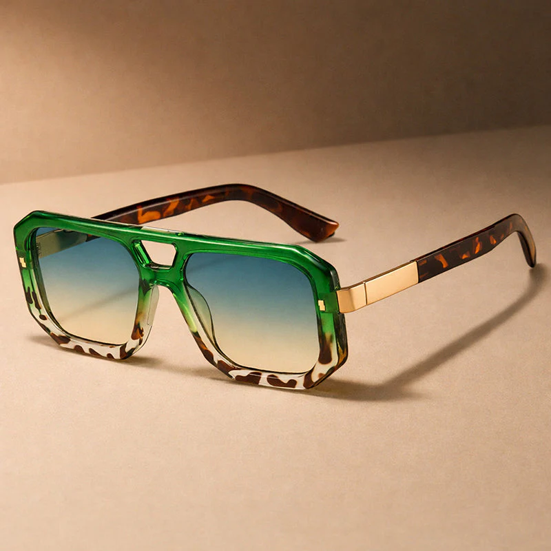 Geometric Frame Sunglasses with Double Bridge - Image 4