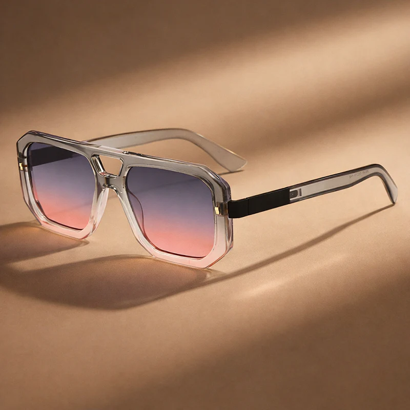 Geometric Frame Sunglasses with Double Bridge - Image 6