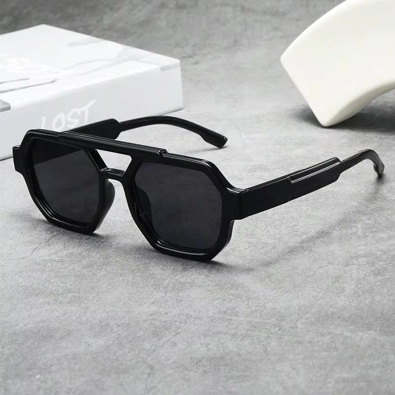 Geometric Navigator Sunglasses with Tinted Lenses - Image 3