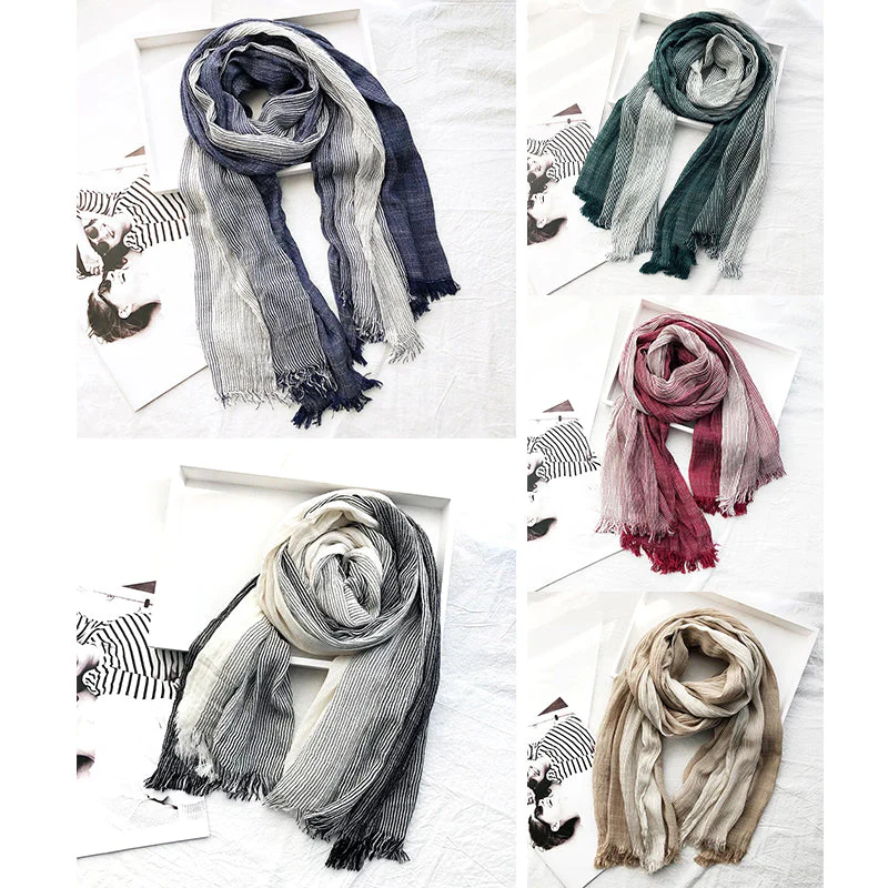 Heritage Stripe Linen Scarf - Image 6