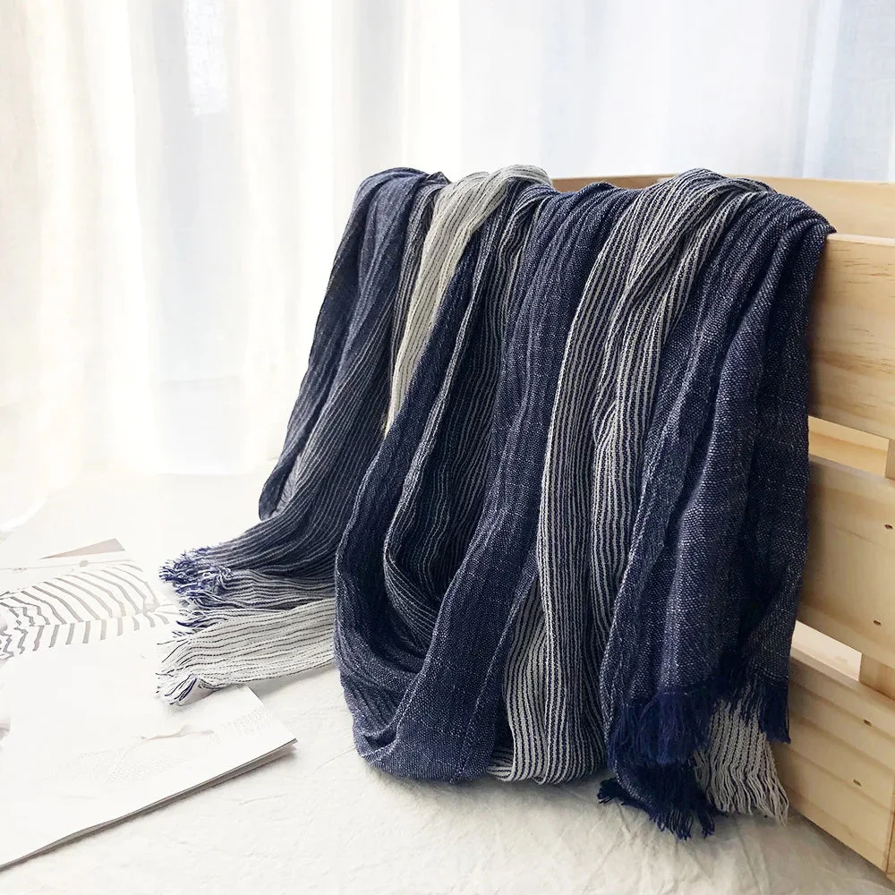 Heritage Stripe Linen Scarf - Image 7