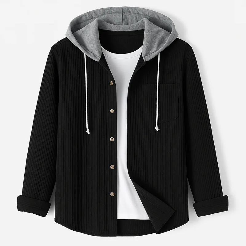Hooded Corduroy ButtonUp Overshirt - Image 5