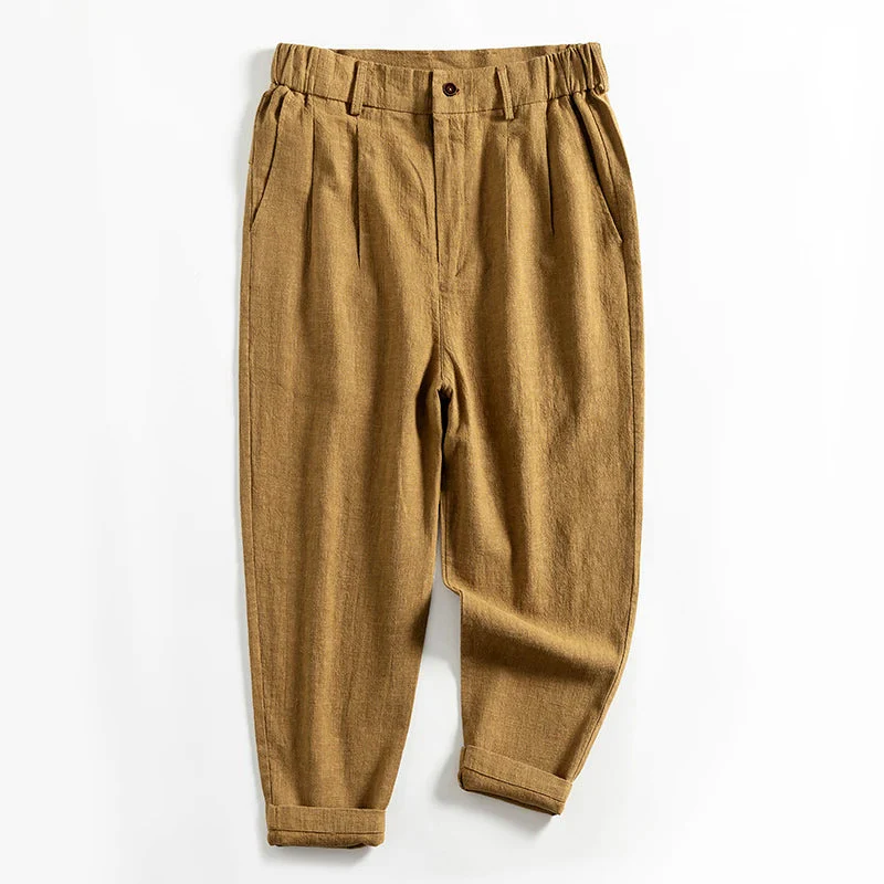 Lorenzo Vitali Calf-Length Pleated Linen Pants - Image 2