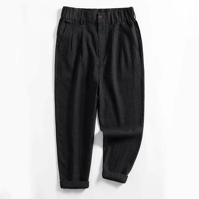 Lorenzo Vitali Calf-Length Pleated Linen Pants - Image 3