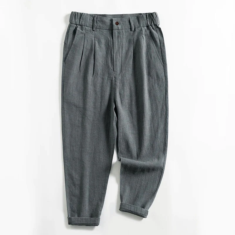 Lorenzo Vitali Calf-Length Pleated Linen Pants - Image 4