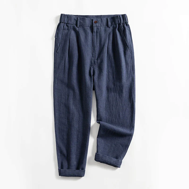 Lorenzo Vitali Calf-Length Pleated Linen Pants - Image 5