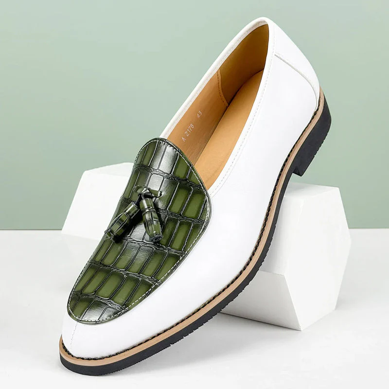 Lorenzo Vitali Croc-Embossed Tassel Loafers - Image 4