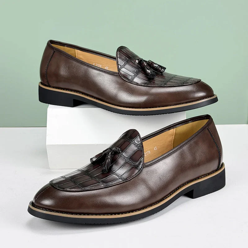 Lorenzo Vitali Croc-Embossed Tassel Loafers - Image 8