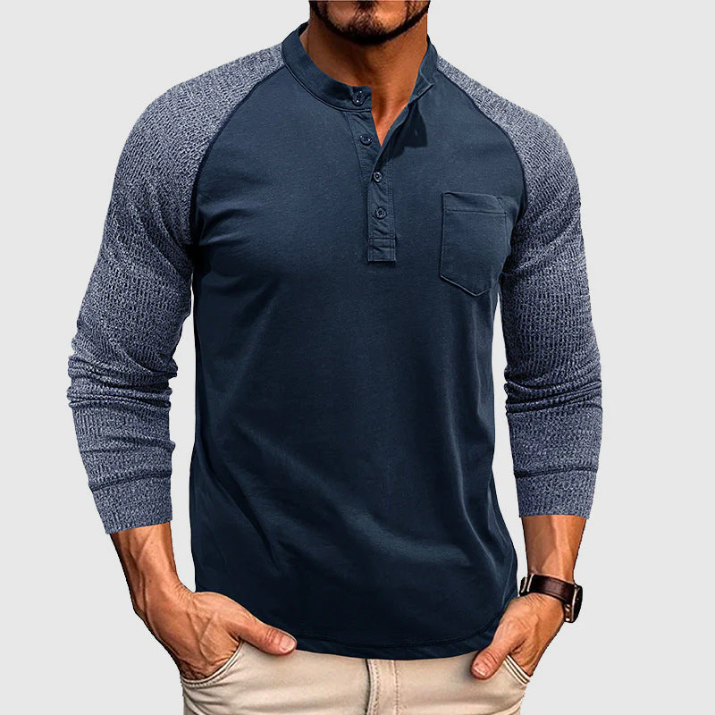Lorenzo Vitali Dual Tone Henley Shirt - Image 2