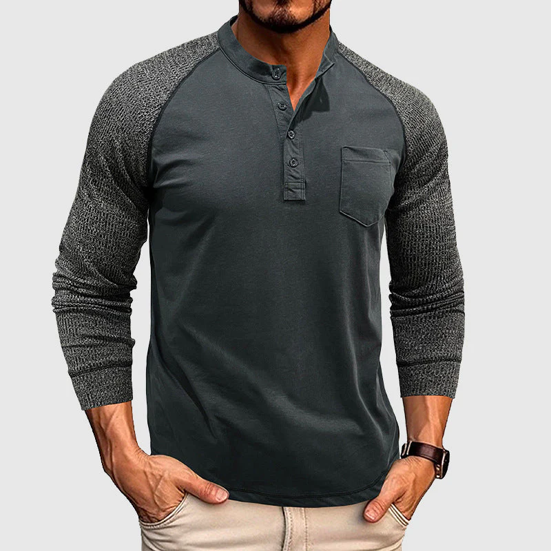 Lorenzo Vitali Dual Tone Henley Shirt - Image 3