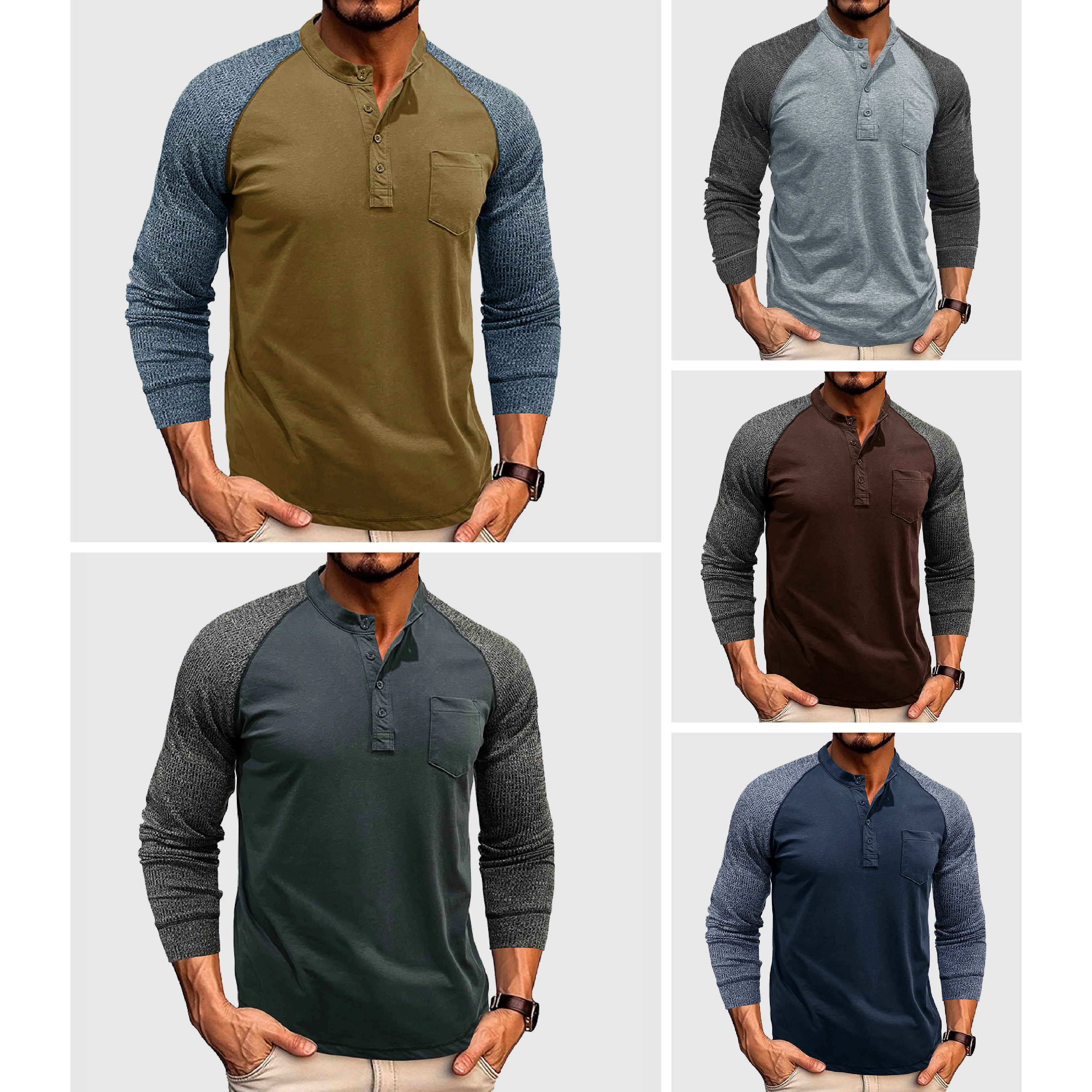 Lorenzo Vitali Dual Tone Henley Shirt - Image 7