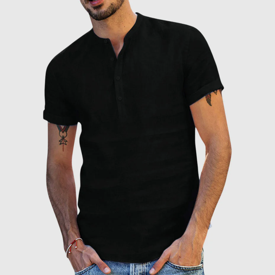 Lorenzo Vitali Linen V-Neck Shirt - Image 2