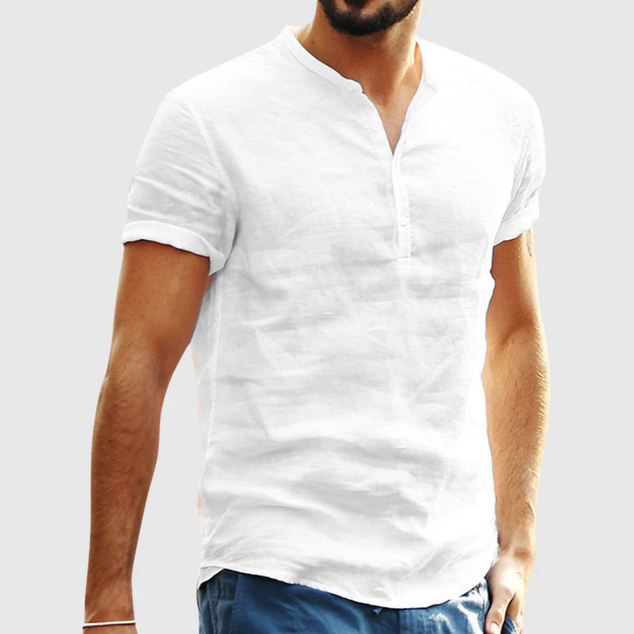 Lorenzo Vitali Linen V-Neck Shirt - Image 3