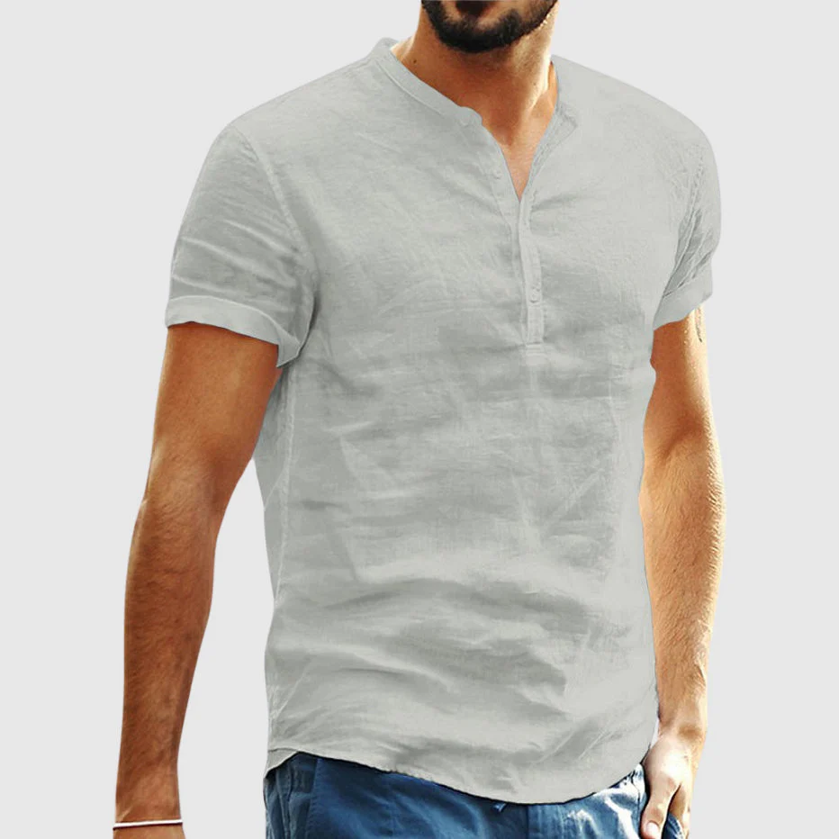 Lorenzo Vitali Linen V-Neck Shirt - Image 4