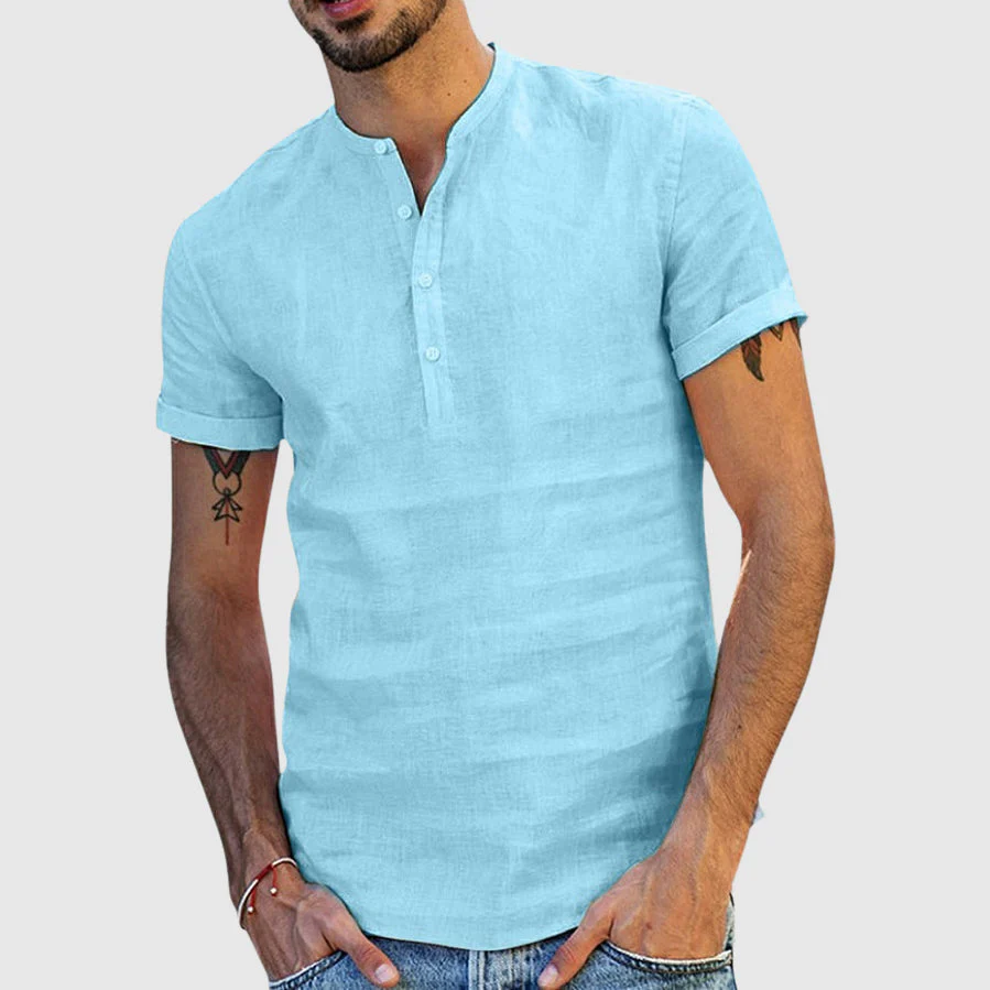 Lorenzo Vitali Linen V-Neck Shirt - Image 5