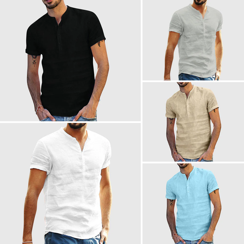 Lorenzo Vitali Linen V-Neck Shirt - Image 6