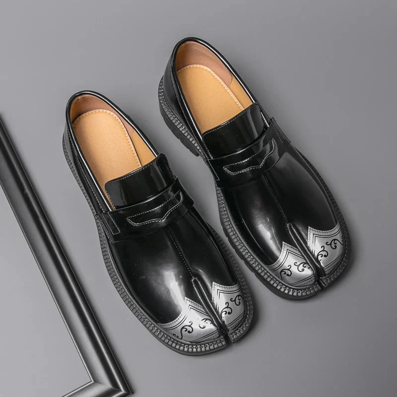 Lorenzo Vitali Split-Toe Loafers with Ornamental Detail