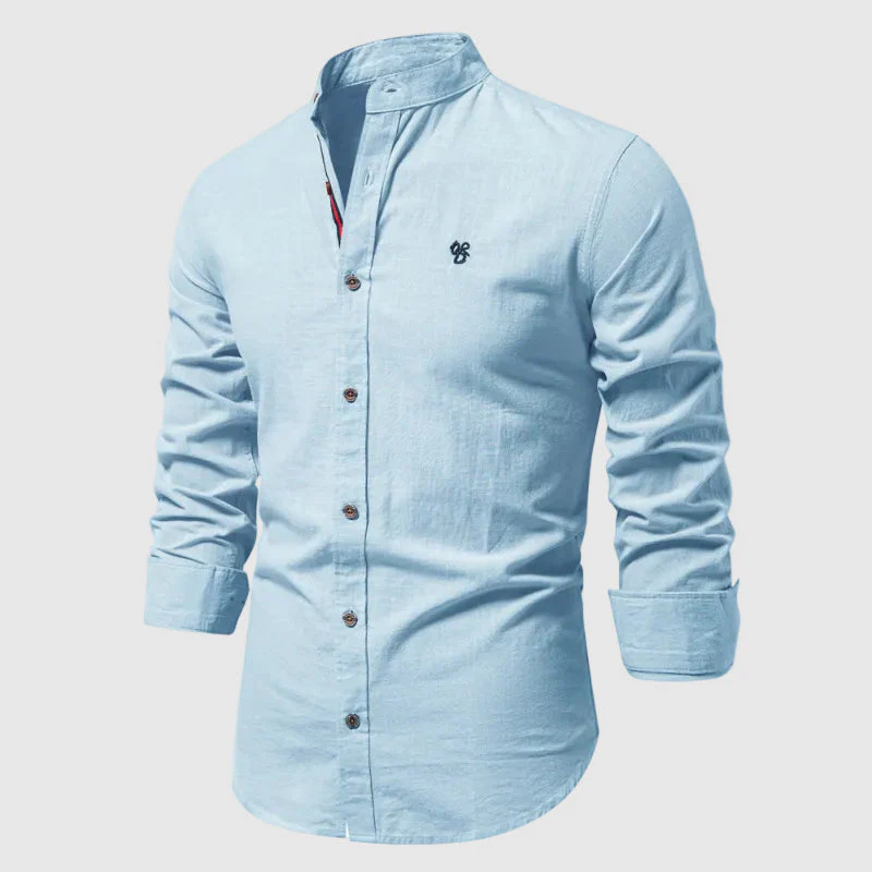 Lorenzo Vitali Stand Collar Cotton Shirt - Image 2