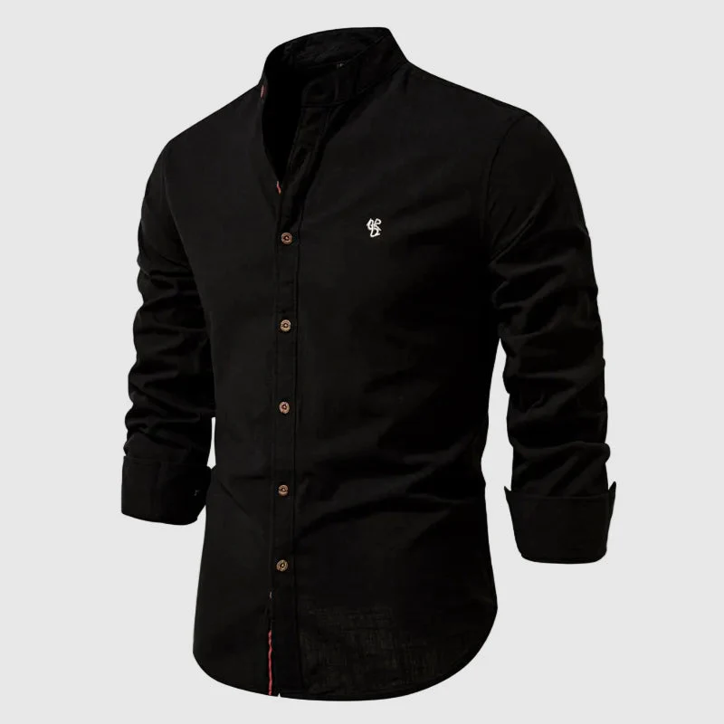 Lorenzo Vitali Stand Collar Cotton Shirt - Image 5