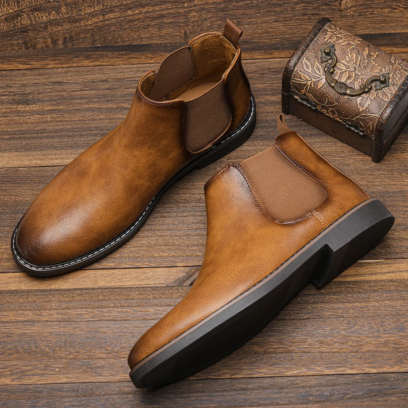 Marco Bianchi Earthtone Classic Chelsea Boots - Image 3