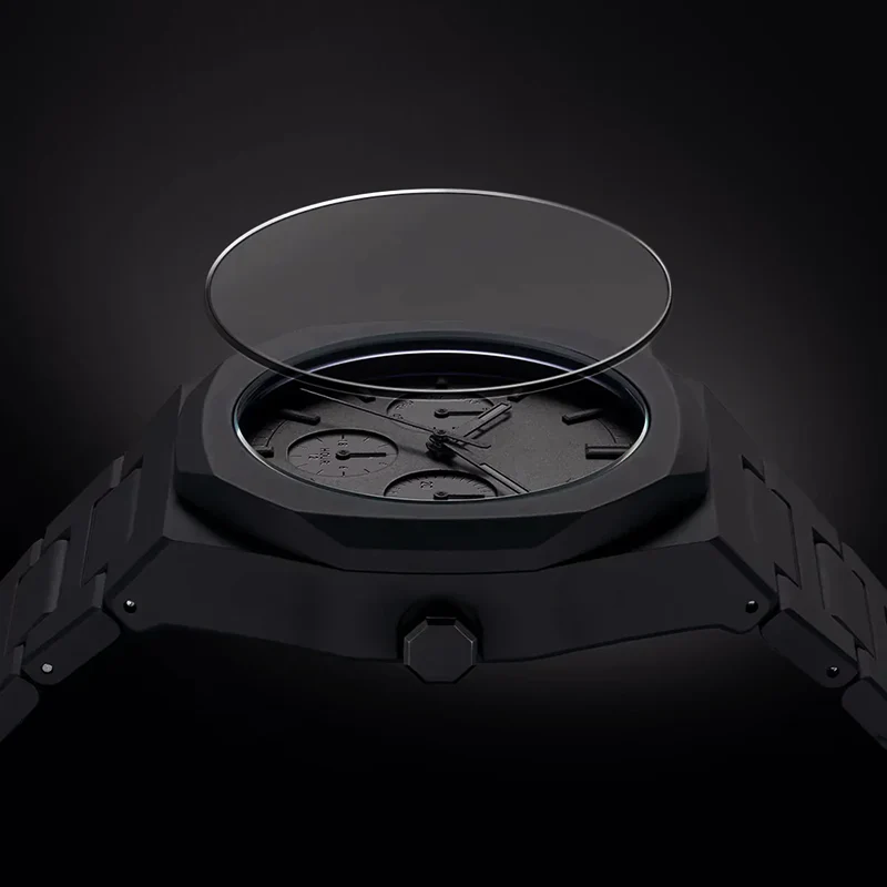 Men’s All-Black Chronograph Watch with Matte Finish - Image 4